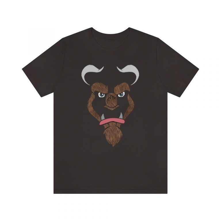 jersey short sleeve tee Cursed Curse Beast Monster Hairy Brown Fur Furry Beauty and the beast disney princess prince spell costume