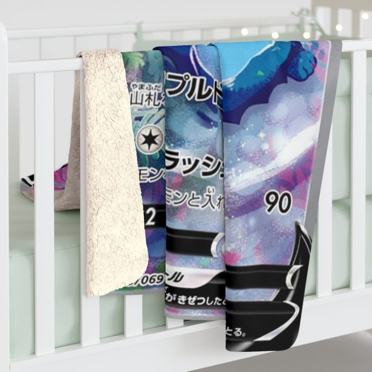 Vaporeon card warm blanket lives close to water. Vaporeons long tail is ridged with a fin that is often mistaken for a mermaid’s. It has evolved to be suitable for an aquatic life. Vaporeon can invisibly melt away into water.