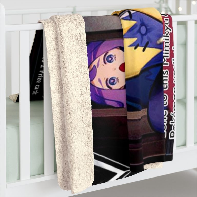 Mimikyu Pikachu Card Blanket Mimikyus actual appearance is unknown. A scholar who saw what was under its rag was overwhelmed by terror and died from the shock. In truth, mimikyu is a lonely Pokémon, it conceals its terrifying appearance beneath an old rag so it can get closer to people and other Pokémon.