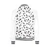 Dalmatian Print Women's Bomber Jacket iconic - and this one takes things to a whole new level. Featuring a stand-collar type, ribbed cuffs, collar. black and white contrast dog Dalmation Dalmatian waterproof Leopard Cheetah costume pet polka dots spots animal print