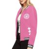 Pink Women's Bomber Jacket-Pterodactyl Power Coin coat-Mighty-Morphing-Power-Rangers-Power-Coin-Hero-Pink-Ranger-Pterodactyl-Pterodactyl-Coin-Kimberly-Ann-Hart-Pink-Bird-Fly-Woman-Hero-Pterosaur