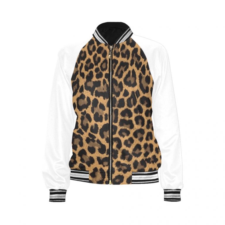 Leopard Print Bomber Jacket iconic as the bomber jacket - and this one takes things to a whole new level. Featuring a stand-collar type, ribbed cuffs, collar, and hem, it's as durable as it's comfortable.