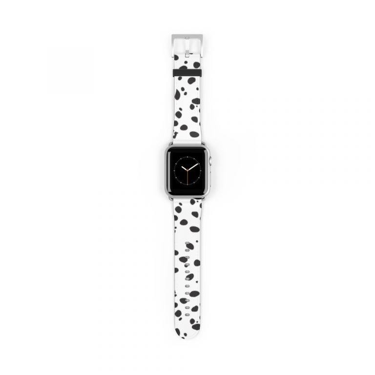 Premium Watch Band puppy animal print spots polka dots pet Cheetah Dalmatian Dalmation dog black and white wrist apple band