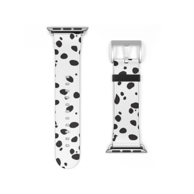 Premium Watch Band puppy animal print spots polka dots pet Cheetah Dalmatian Dalmation dog black and white wrist apple band