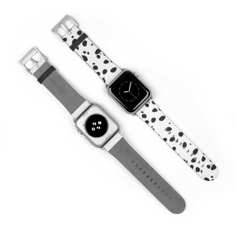 Premium Watch Band puppy animal print spots polka dots pet Cheetah Dalmatian Dalmation dog black and white wrist apple band
