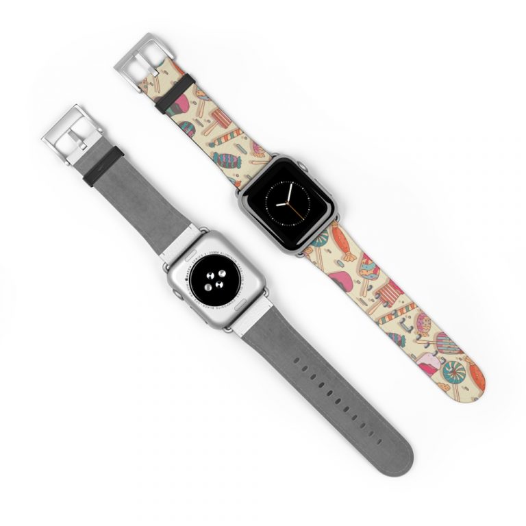 Premium Watch Band Give wrists the gift of timeless fashion with these custom watch bands. These high quality, animal-friendly faux leather watch straps are the extra missing punch to flirty outfits and nights out. Take your style to the next level with must-have accessories. Just as all previous bands will fit the Apple Watch Series 7, though, these 41mm and 45mm bands are compatible with previous Watches. .: 100% Faux Leather .: Suitable for Apple Watch Series 1, 2, 3, 4, 5, 6 & 7 devices .: One side printed