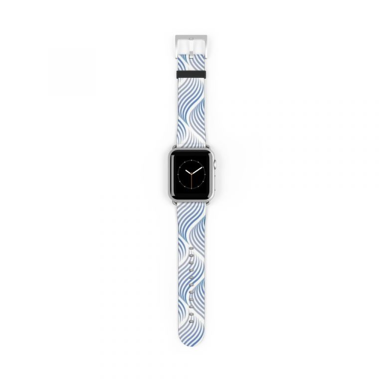 Watch Apple Watch band stripes background waves water ocean striped drawing lines sketch simple blue white pattern