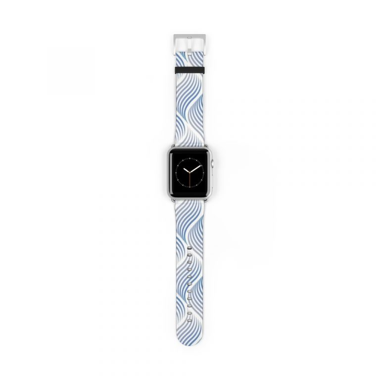 Watch Apple Watch band stripes background waves water ocean striped drawing lines sketch simple blue white pattern