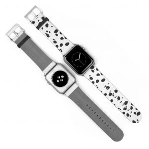 Premium Watch Band puppy animal print spots polka dots pet Cheetah Dalmatian Dalmation dog black and white wrist apple band