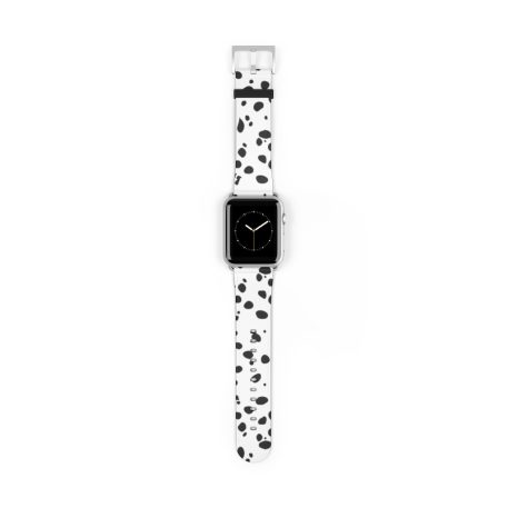 Premium Watch Band puppy animal print spots polka dots pet Cheetah Dalmatian Dalmation dog black and white wrist apple band