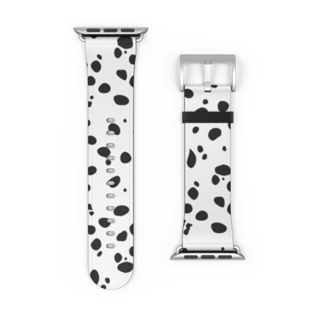 Premium Watch Band puppy animal print spots polka dots pet Cheetah Dalmatian Dalmation dog black and white wrist apple band