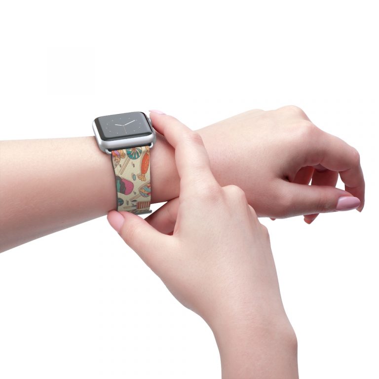 Premium Watch Band Give wrists the gift of timeless fashion with these custom watch bands. These high quality, animal-friendly faux leather watch straps are the extra missing punch to flirty outfits and nights out. Take your style to the next level with must-have accessories. Just as all previous bands will fit the Apple Watch Series 7, though, these 41mm and 45mm bands are compatible with previous Watches. .: 100% Faux Leather .: Suitable for Apple Watch Series 1, 2, 3, 4, 5, 6 & 7 devices .: One side printed
