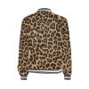 Cheetah Leopard Print Women's All Over Print Bomber Jacket 04 Leopard Print Bomber Jacket iconic as the bomber jacket - and this one takes things to a whole new level. Featuring a stand-collar type, ribbed cuffs, collar, and hem, it's as durable as it's comfortable.