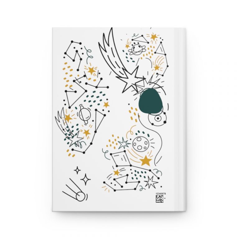 Are you a celestial soul or a galaxy gal? Maybe you just like your personal space. Whatever the reason this My Space, My Dreams Hardcover Journal will help to get the message across. Make your everyday journaling more personal, private, and stylish with this matte hardcover journal. Available in 5.75"x8" size of 75 lined single pages, these sturdy hardcover journals are fully customizable on the front and on the back covers. The matte laminate coating on the cover will make them stay true to your personal style. .: Full wraparound print .: 75 lined single pages .: Matte finish .: Casewrap binding .: Note: 0.5"x0.5" production barcode visible on the back cover