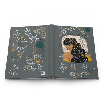 Are you a celestial soul or a galaxy gal? Maybe you just like your personal space. Whatever the reason this My Inner Space Hardcover Journal will help to get the message across. Make your everyday journaling more personal, private, and stylish with this matte hardcover journal. Available in 5.75"x8" size of 75 lined single pages, these sturdy hardcover journals are fully customizable on the front and on the back covers. The matte laminate coating on the cover will make them stay true to your personal style. .: Full wraparound print .: 75 lined single pages .: Matte finish .: Casewrap binding .: Note: 0.5"x0.5" production barcode visible on the back cover