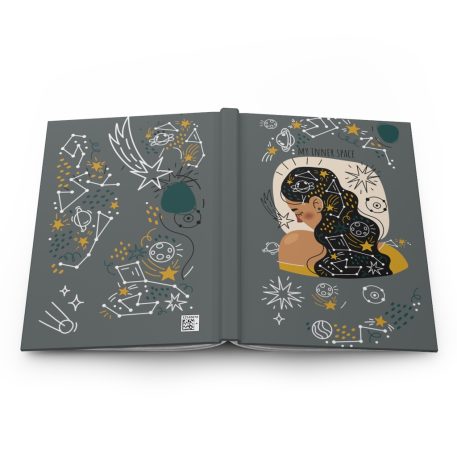Are you a celestial soul or a galaxy gal? Maybe you just like your personal space. Whatever the reason this My Inner Space Hardcover Journal will help to get the message across. Make your everyday journaling more personal, private, and stylish with this matte hardcover journal. Available in 5.75"x8" size of 75 lined single pages, these sturdy hardcover journals are fully customizable on the front and on the back covers. The matte laminate coating on the cover will make them stay true to your personal style. .: Full wraparound print .: 75 lined single pages .: Matte finish .: Casewrap binding .: Note: 0.5"x0.5" production barcode visible on the back cover
