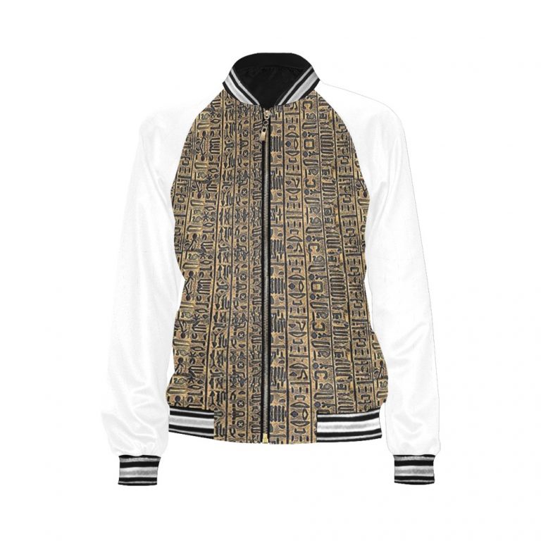 Fertility Ankh bomber jacket Few items are as iconic as the bomber jacket - and this one takes things to a whole new level. Featuring a stand-collar type, ribbed cuffs, collar, and hem, it's as durable as it's comfortable. This women's bomber jacket is made to be cute, badass, or both.
