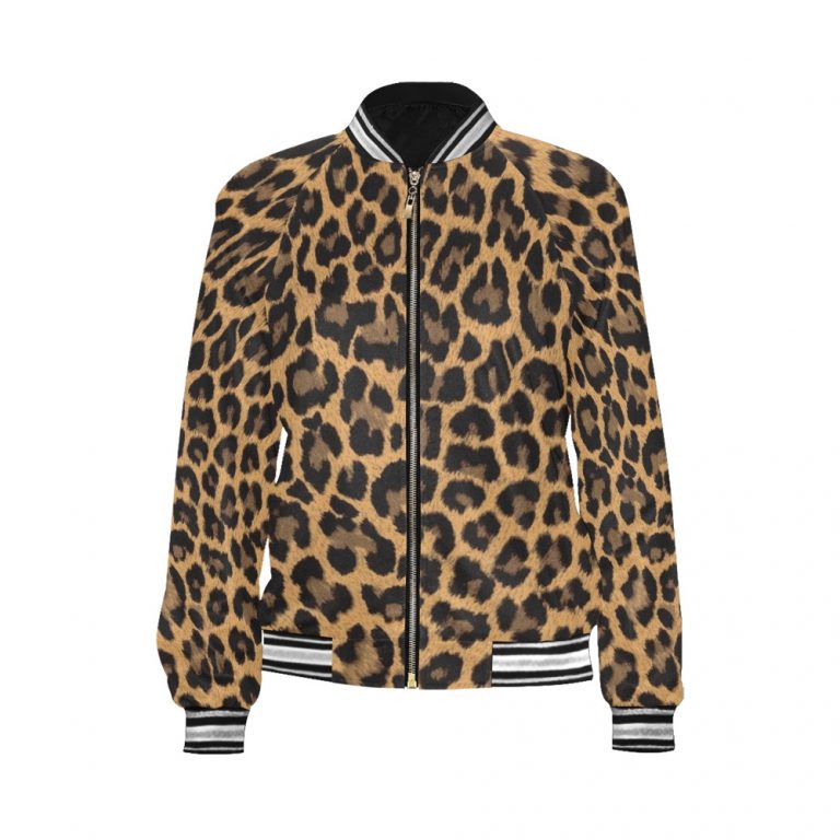 Leopard Print Bomber Jacket iconic as the bomber jacket - and this one takes things to a whole new level. Featuring a stand-collar type, ribbed cuffs, collar, and hem, it's as durable as it's comfortable.