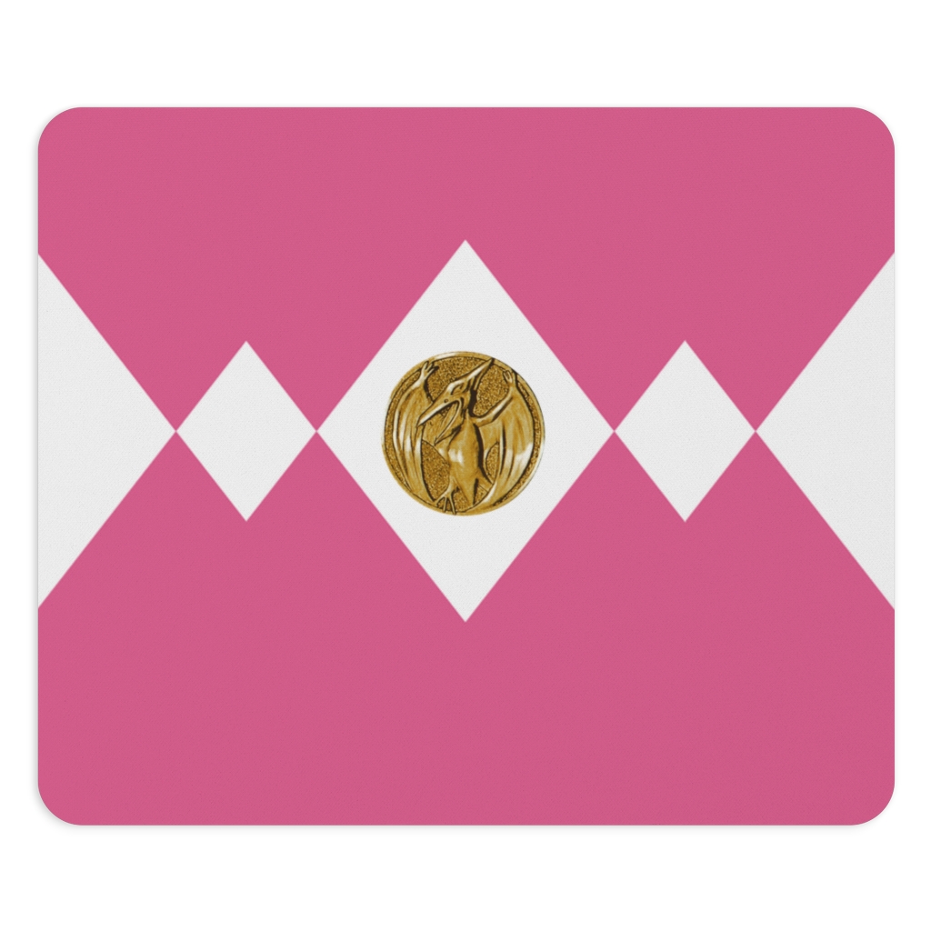Pink Ranger Mouse Pad-Pink-Female-Superhero-wonder-woman-heroine-Girl-hero-feather-Fly-Bird-Pterodactyl-Dinosaur-Power-Ranger-Coin-Mighty-Morphing-Ranger