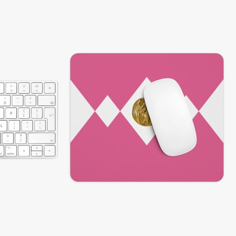 Pink Ranger Mouse Pad-Pink-Female-Superhero-wonder-woman-heroine-Girl-hero-feather-Fly-Bird-Pterodactyl-Dinosaur-Power-Ranger-Coin-Mighty-Morphing-Ranger