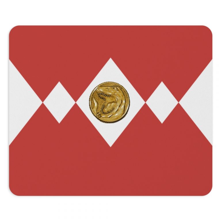 Red Ranger Mouse Pad Checker Tyrannosaurs Trex t rex Red Jason Lee Scott Dinozord Power coin T-rex Tyrannosaurs Zord Mighty Morphin Power Rangers Dinosaur