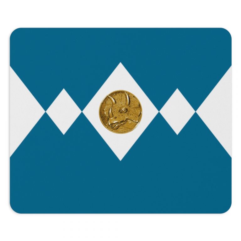 Blue Ranger Mouse Pad Tricerotops Gay Hero Billy Cranston LGBTQ Triceratops DinoZord Power Coin Power Rangers Mighty Morphing Blue homosexual sidekick partner