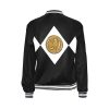 Angel Grove High School Black Ranger Women's Bomber Jacket (AOP) 02 Black Women's Bomber Jacket-Mighty-Morphing-Power-Rangers-Power-Coin-chucks-morpher-Hero-Zack-Taylor-Mastadon-Black-Ranger-Dinozord-Black-African-Elephant-Mastodon-Power-Coin