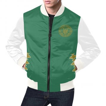 The Green Ranger Mighty Morphing Power Ranger uses his Green bomber jacket Dragonzord with it's iconic Dragonzord Coin Power Coin Tommy Oliver is the original Dragon Green Checker morpher anti-hero with this coat