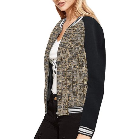 Fertility Ankh bomber jacket Few items are as iconic as the bomber jacket - and this one takes things to a whole new level. Featuring a stand-collar type, ribbed cuffs, collar, and hem, it's as durable as it's comfortable. This women's bomber jacket is made to be cute, badass, or both.