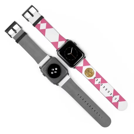 Cruelty-free Faux leather boasts impressive durability. The Pink Ranger Power Coin Watch Band is built to withstand the test of time.