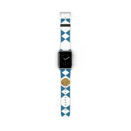 Cruelty-free Faux leather hypoallergenic durability. Blue Power Ranger Coin Blue Apple Watch Band soft, rich texture of leather while an ethical choice.