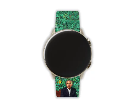 Presidential Style, 44th President of the United States, Barack Obama Watch Band Faux Leather Official Portrait for Apple Watch and Samsung Galaxy Watch.