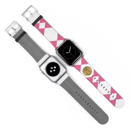 Cruelty-free Faux leather boasts impressive durability. The Pink Ranger Power Coin Watch Band is built to withstand the test of time.