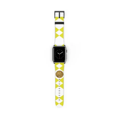 Cruelty-free Faux leather boasts durability. Yellow Power Ranger Coin Yellow Apple Watch Band soft, rich texture of leather while an ethical choice.