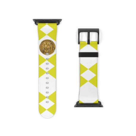 Cruelty-free Faux leather boasts durability. Yellow Power Ranger Coin Yellow Apple Watch Band soft, rich texture of leather while an ethical choice.