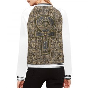 Fertility Ankh bomber jacket Few items are as iconic as the bomber jacket - and this one takes things to a whole new level. Featuring a stand-collar type, ribbed cuffs, collar, and hem, it's as durable as it's comfortable. This women's bomber jacket is made to be cute, badass, or both.