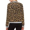 Cheetah Leopard Print Women's All Over Print Bomber Jacket 02 Leopard Print Bomber Jacket iconic as the bomber jacket - and this one takes things to a whole new level. Featuring a stand-collar type, ribbed cuffs, collar, and hem, it's as durable as it's comfortable.