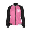 Pink Women's Bomber Jacket Mighty Morphing Power Rangers Power Coin Hero Pink Ranger Pterodactyl Pterodactyl Coin Kimberly Ann Hart Pink Bird Fly Woman Hero Pterosaur