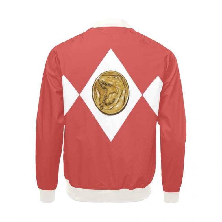 Mighty Morphing Power Rangers Power Coin red hero bomber jacket Red Ranger Tyrannosaurs Zord Tyrannosaurs Coin Jason Lee Scott Tyrannosaurs Red T-rex t rex trex