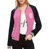 Pink Women's Bomber Jacket Mighty Morphing Power Rangers Power Coin Hero Pink Ranger Pterodactyl Pterodactyl Coin Kimberly Ann Hart Pink Bird Fly Woman Hero Pterosaur