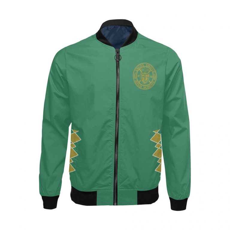 The Green Ranger Mighty Morphing Power Ranger uses his Green bomber jacket Dragonzord with it's iconic Dragonzord Coin Power Coin Tommy Oliver is the original Dragon Green Checker morpher anti-hero with this coat