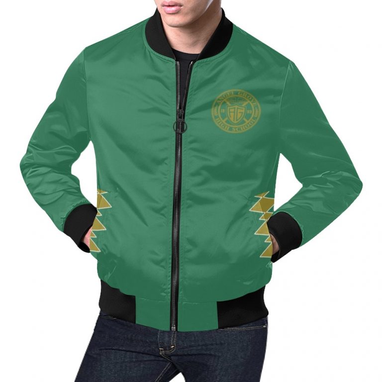 The Green Ranger Mighty Morphing Power Ranger uses his Green bomber jacket Dragonzord with it's iconic Dragonzord Coin Power Coin Tommy Oliver is the original Dragon Green Checker morpher anti-hero with this coat