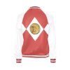 Red-White-Bomber-Jacket-Mighty-Morphing-Power-Rangers-Power-Coin-anti-hero-Red-Ranger-Tyrannosaurs-Zord-Tyrannosaurs Coin-Jason-Lee-Scott-Tyrannosaurs-Red-T-rex-t rex-trex