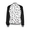 Dalmatian Print Women's Bomber Jacket iconic - and this one takes things to a whole new level. Featuring a stand-collar type, ribbed cuffs, collar. black and white contrast dog Dalmation Dalmatian waterproof Leopard Cheetah costume pet polka dots spots animal print