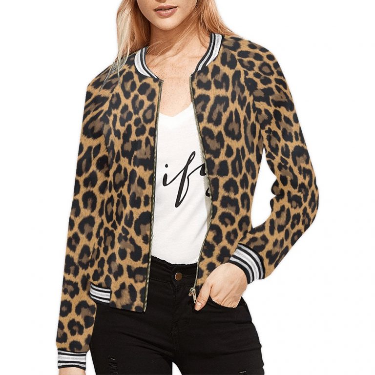 Leopard Print Bomber Jacket iconic as the bomber jacket - and this one takes things to a whole new level. Featuring a stand-collar type, ribbed cuffs, collar, and hem, it's as durable as it's comfortable.
