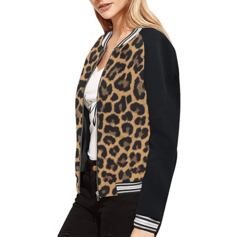 Leopard Print Bomber Jacket iconic as the bomber jacket - and this one takes things to a whole new level. Featuring a stand-collar type, ribbed cuffs, collar, and hem, it's as durable as it's comfortable.