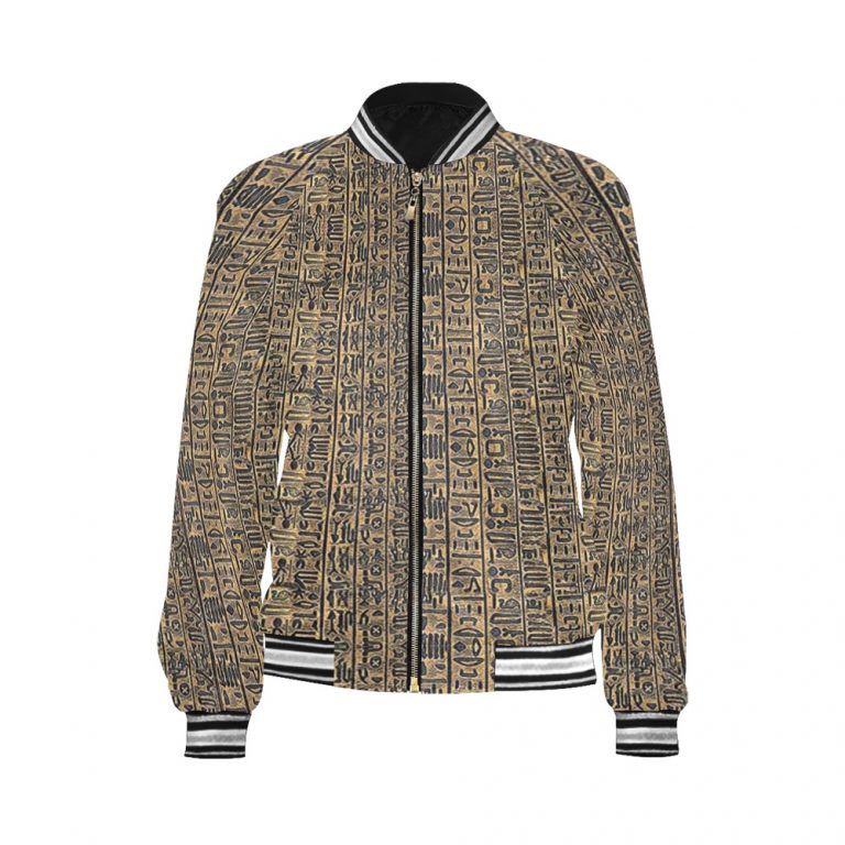 Fertility Ankh bomber jacket Few items are as iconic as the bomber jacket - and this one takes things to a whole new level. Featuring a stand-collar type, ribbed cuffs, collar, and hem, it's as durable as it's comfortable. This women's bomber jacket is made to be cute, badass, or both.