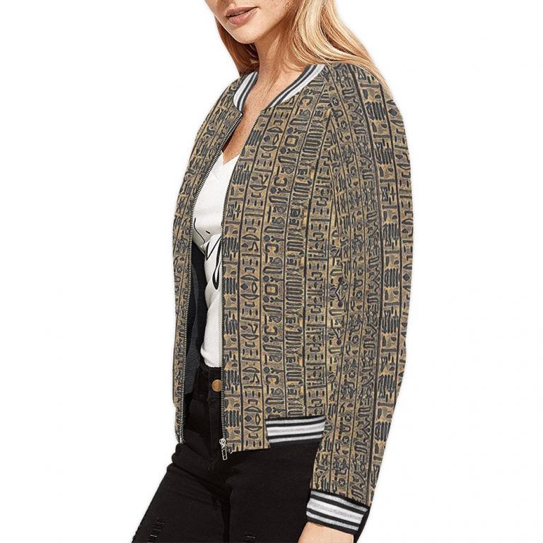 Fertility Ankh bomber jacket Few items are as iconic as the bomber jacket - and this one takes things to a whole new level. Featuring a stand-collar type, ribbed cuffs, collar, and hem, it's as durable as it's comfortable. This women's bomber jacket is made to be cute, badass, or both.