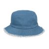 Distressed Denim Jean Style Bucket Hat cap ball cap sunhat shade sun screen jean country worn rugged torn classic american