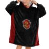 Black-Lion Gryffindor hogwarts wizarding world Sherpa Fleece House Robe Cloak-Image-01 Gryffindor sherpa fleece Robe-at-Hogwarts-School-of-Witchcraft-and-Wizardry-Sorting Hat-Godric Gryffindor-students possessing characteristics-courage-chivalry-nerve-determination-The emblematic animal was a lion-colours-scarlet-gold-rubies-Nicholas de Mimsy-Porpington-Nearly Headless Nick-House ghost-element of fire-motto was Forti Animo Estote